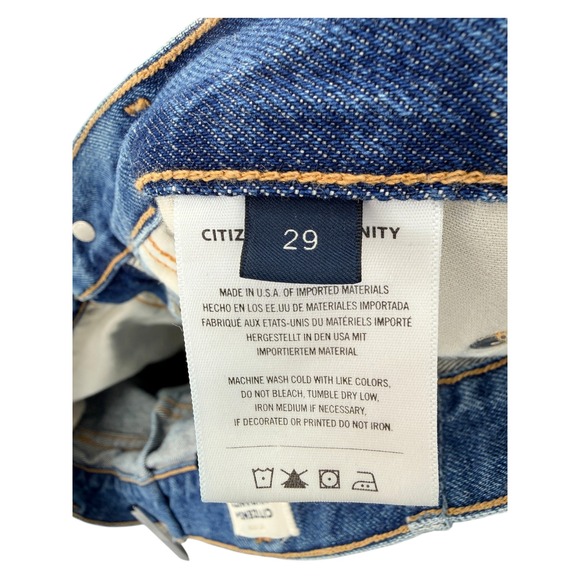 Citizens of Humanity Medium Wash Distressed Barrel Wide Leg Horseshoe Jeans 29 - Picture 6 of 12